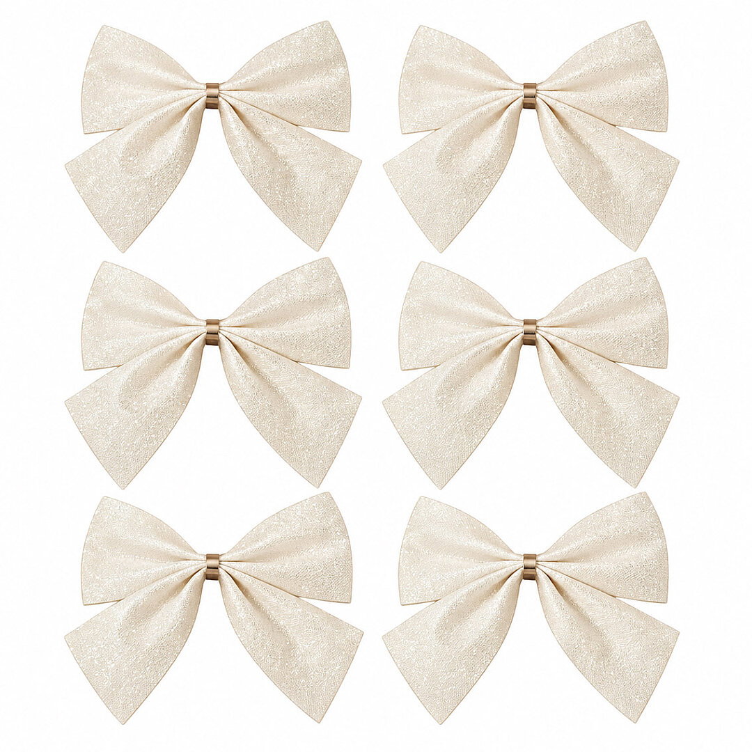 Beysüs Yılbaşı Çam Ağacı Süsü Fiyonk Beyaz 6 Lı 8 cm - 2