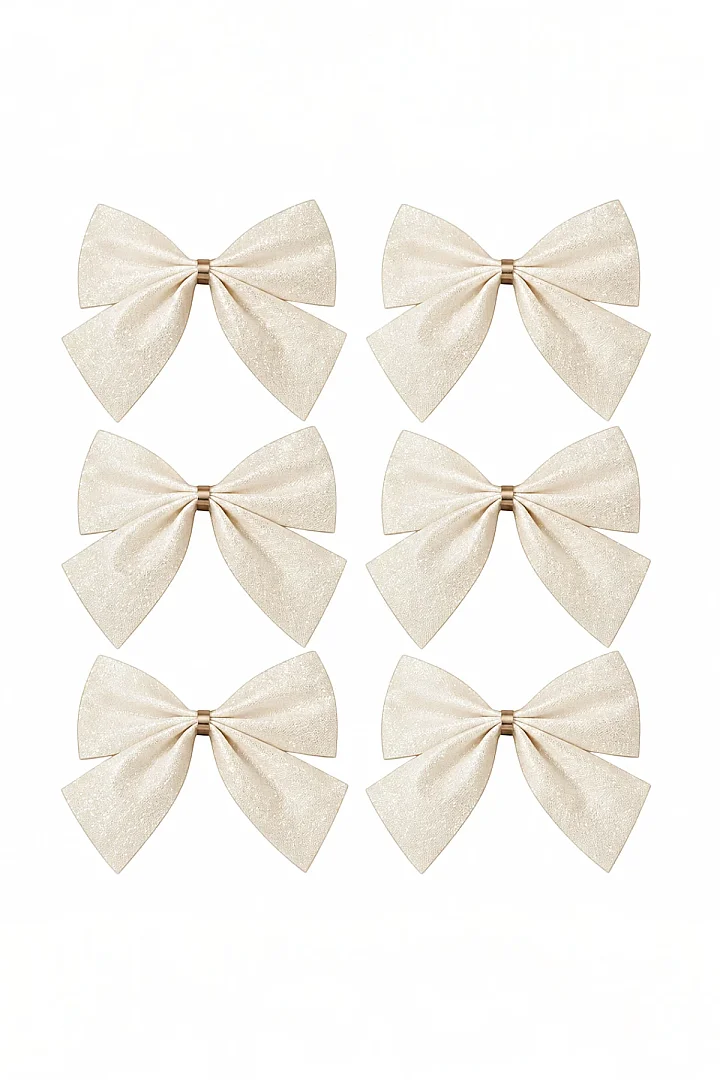 Yılbaşı Çam Ağacı Süsü Fiyonk Beyaz 6 Lı 8 cm - 9