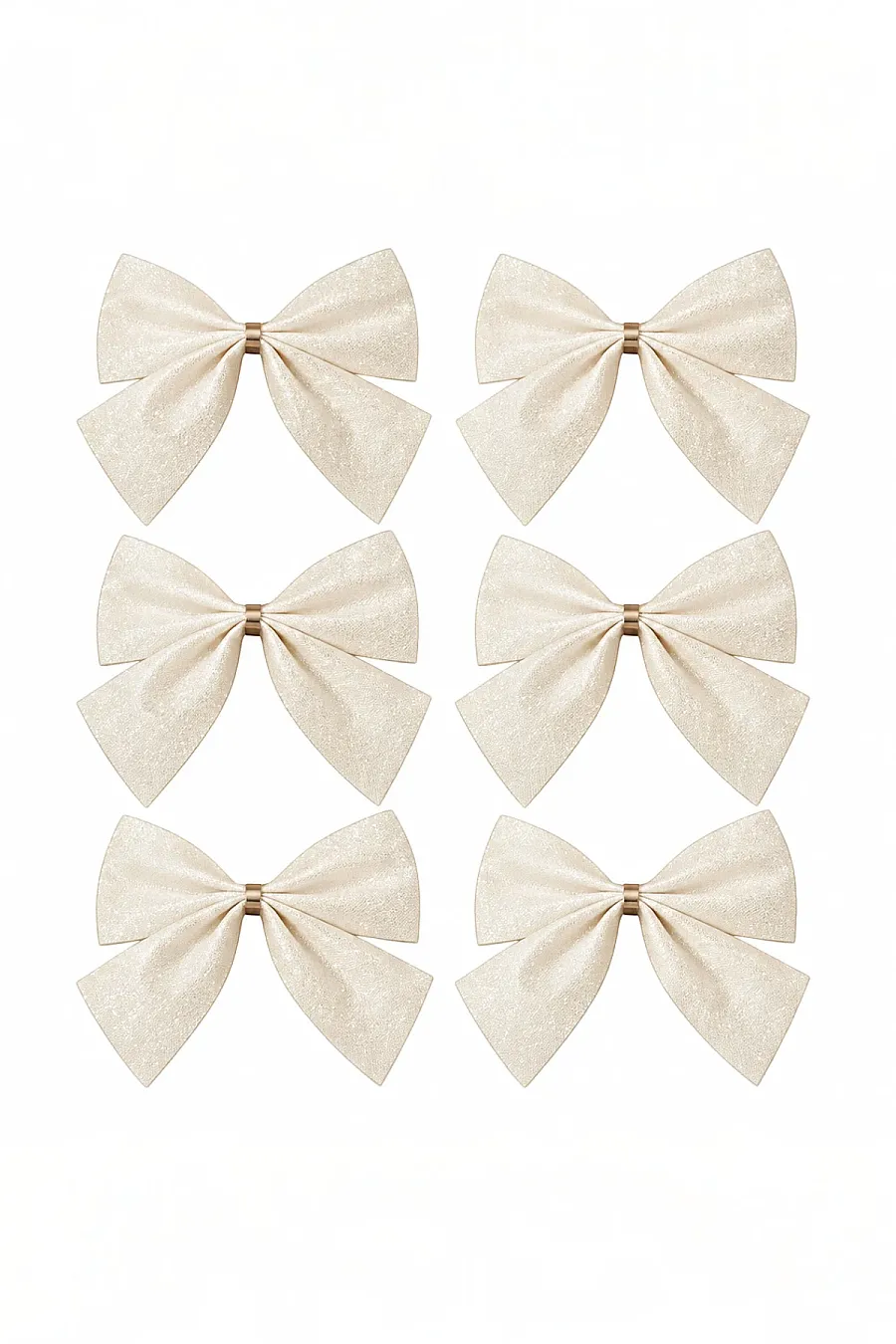 Yılbaşı Çam Ağacı Süsü Fiyonk Beyaz 6 Lı 8 cm - 9