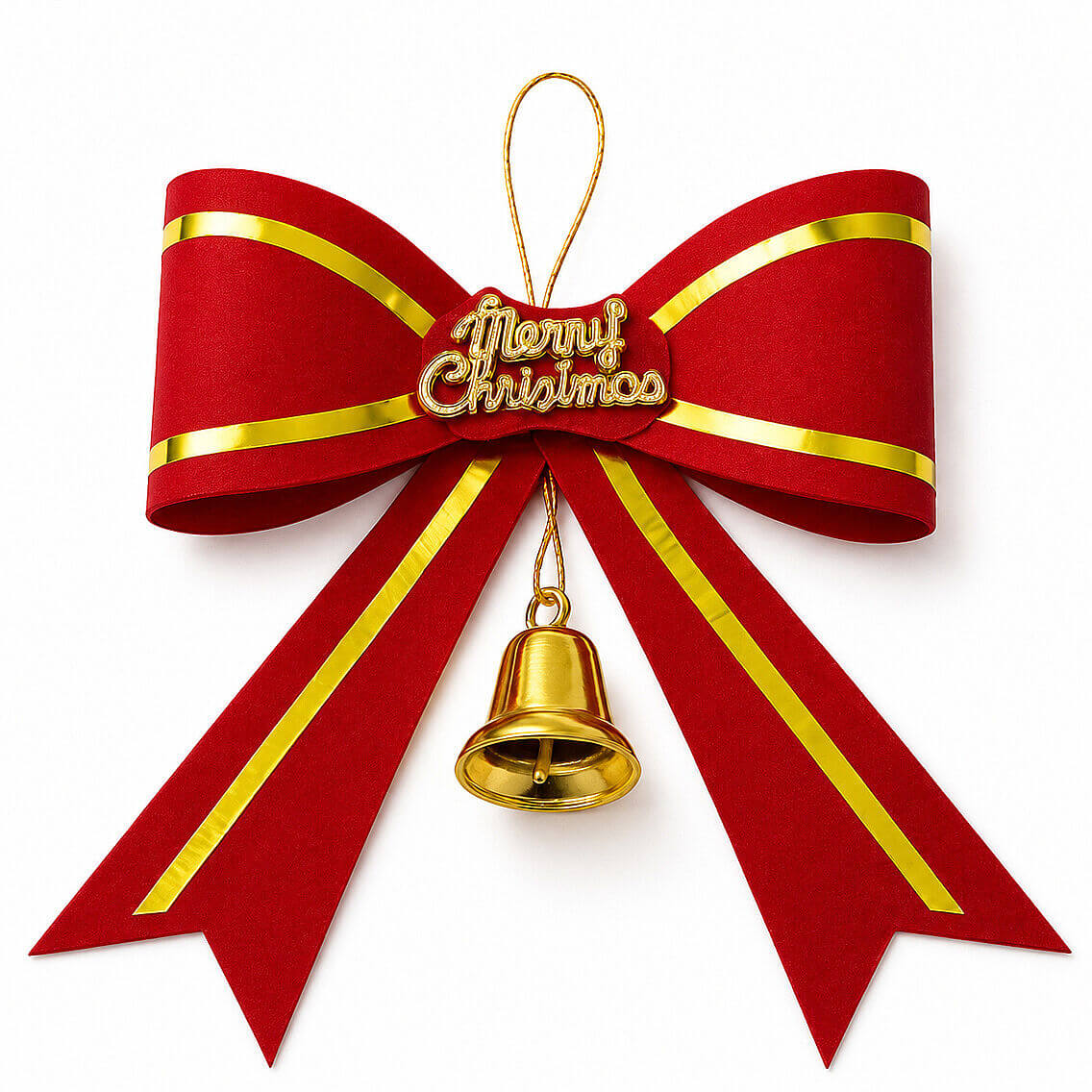 Yılbaşı Çam Ağacı Süsü Fiyonk Kırmızı Merry Christmas - 2