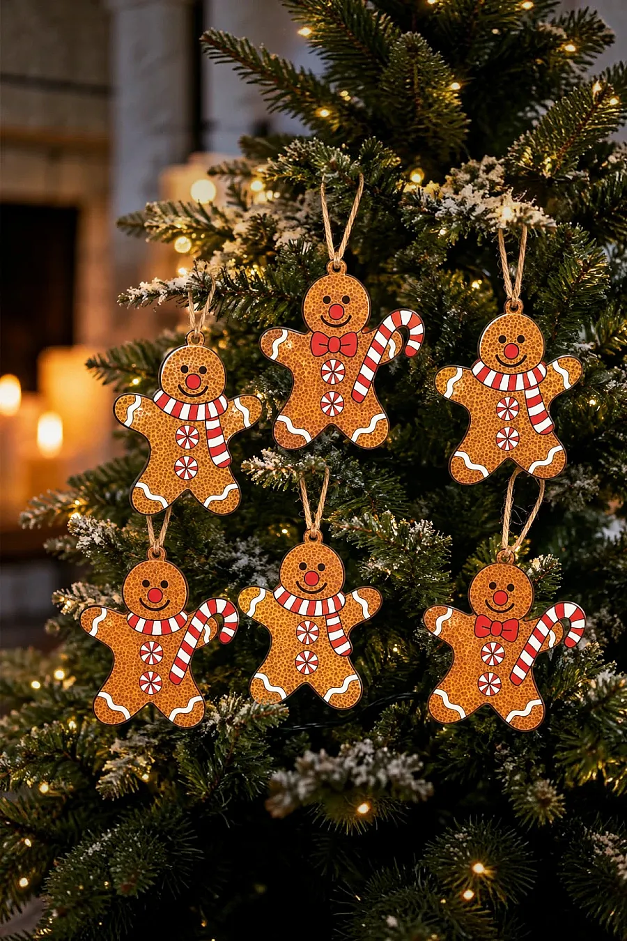Yılbaşı Çam Ağacı Süsü Ginger 6 lı 10 cm - 1