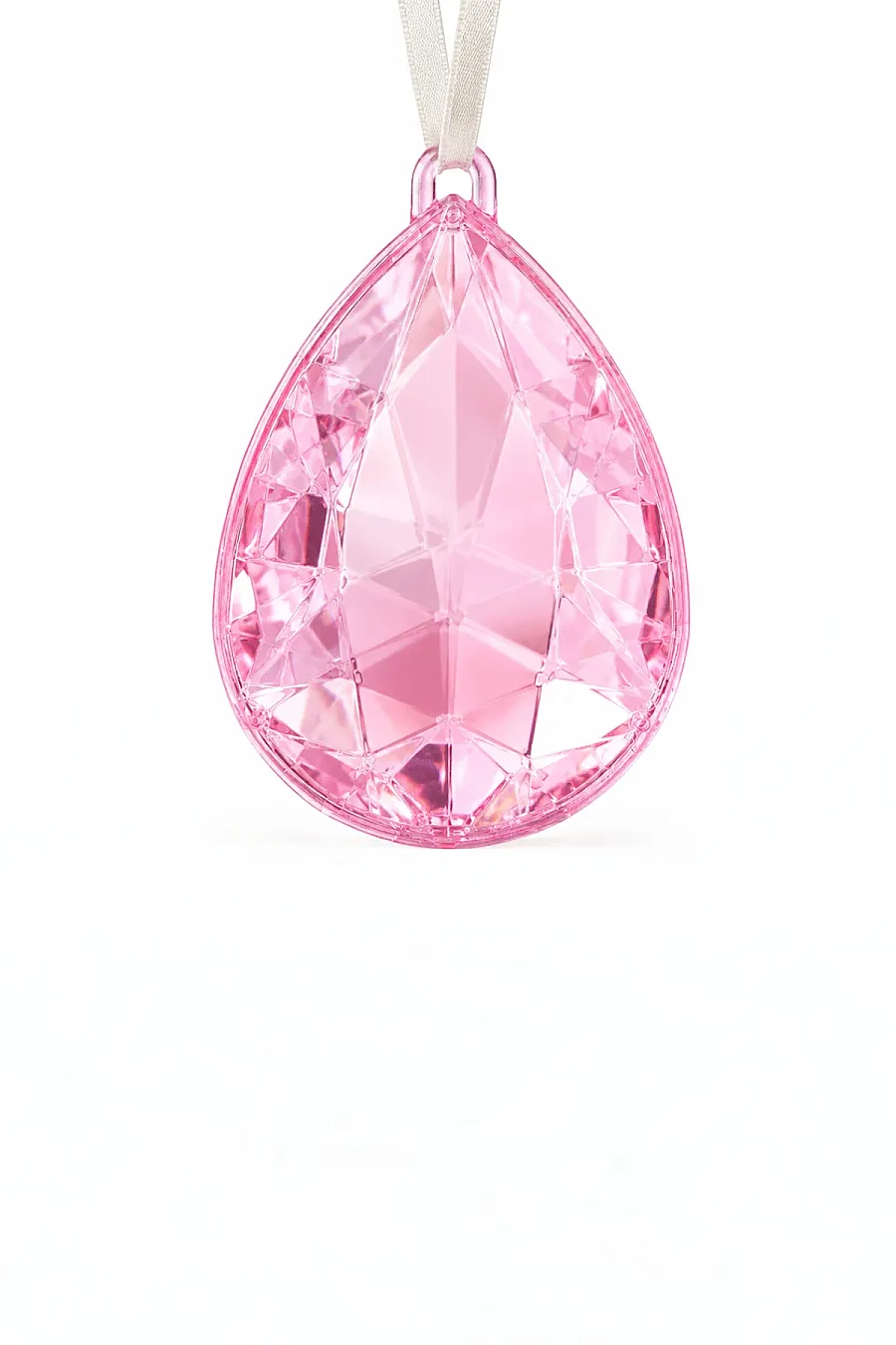 Yılbaşı Çam Ağacı Süsü Kristal Damla Kesim Pembe - 5