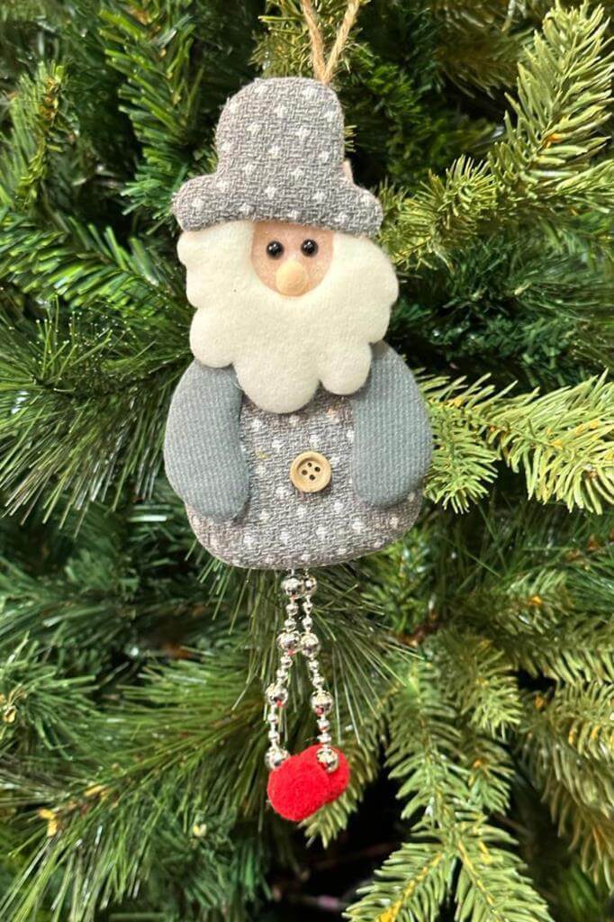 Yılbaşı Çam Ağacı Süsü Noel Baba Gümüş - 6