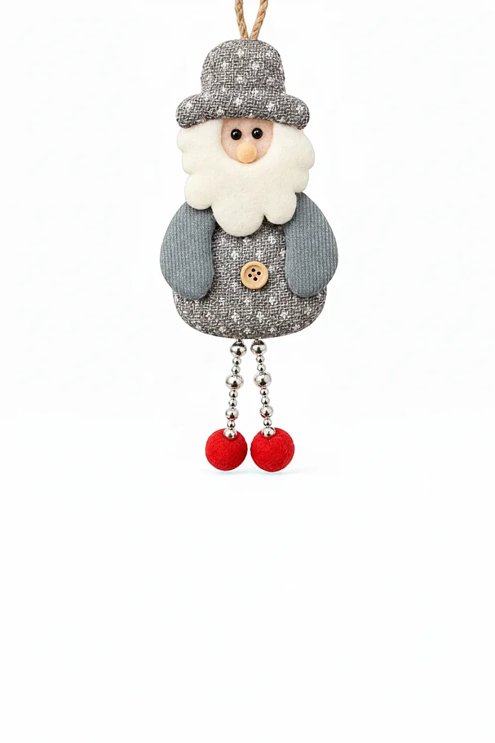 Yılbaşı Çam Ağacı Süsü Noel Baba Gümüş - 5