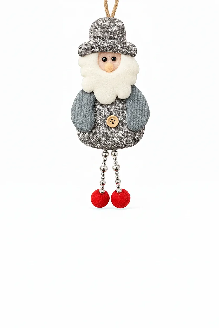 Yılbaşı Çam Ağacı Süsü Noel Baba Gümüş - 5