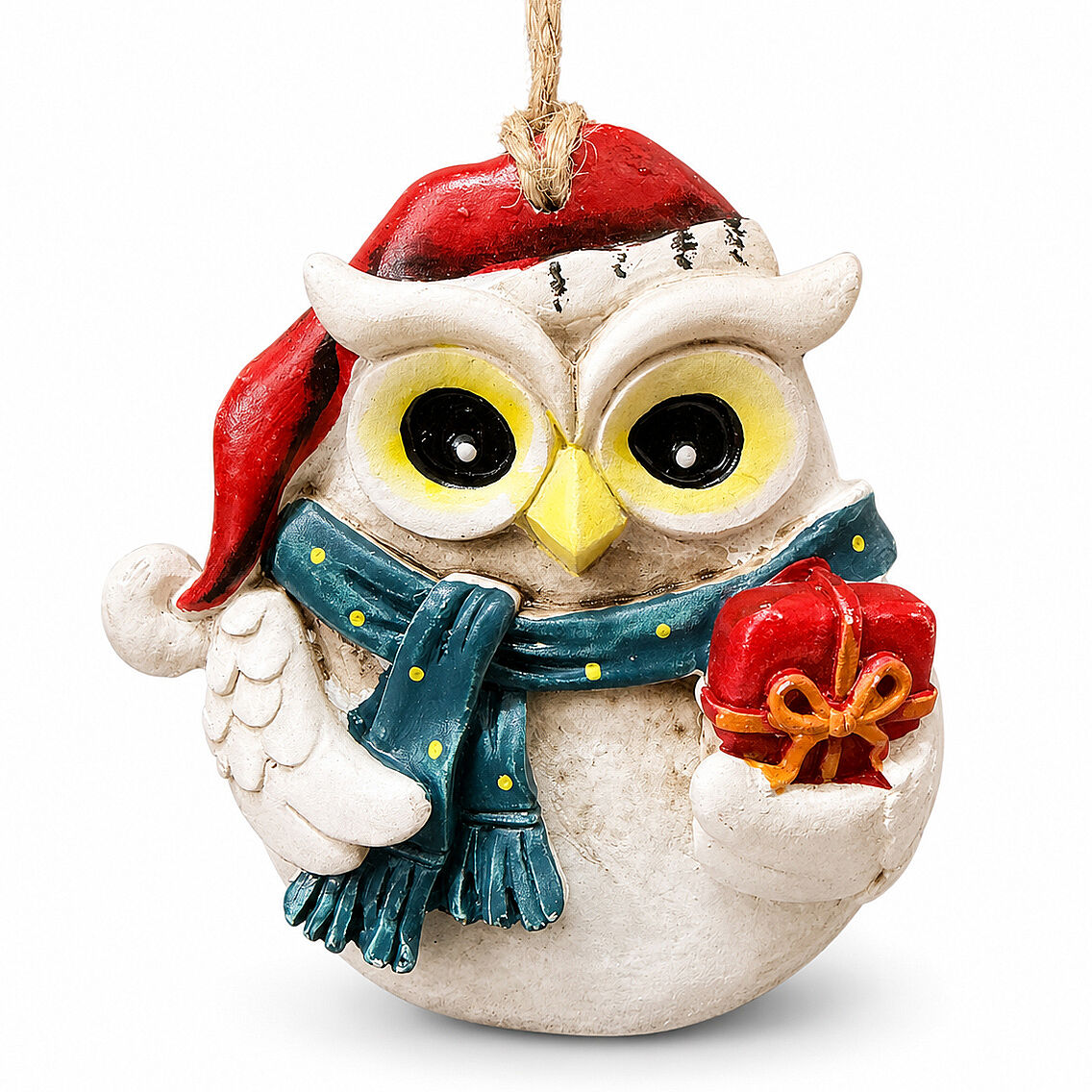 Beysüs Yılbaşı Çam Ağacı Süsü Noel Şapkalı Baykuş Figürü – Hediye Pakedi - 2