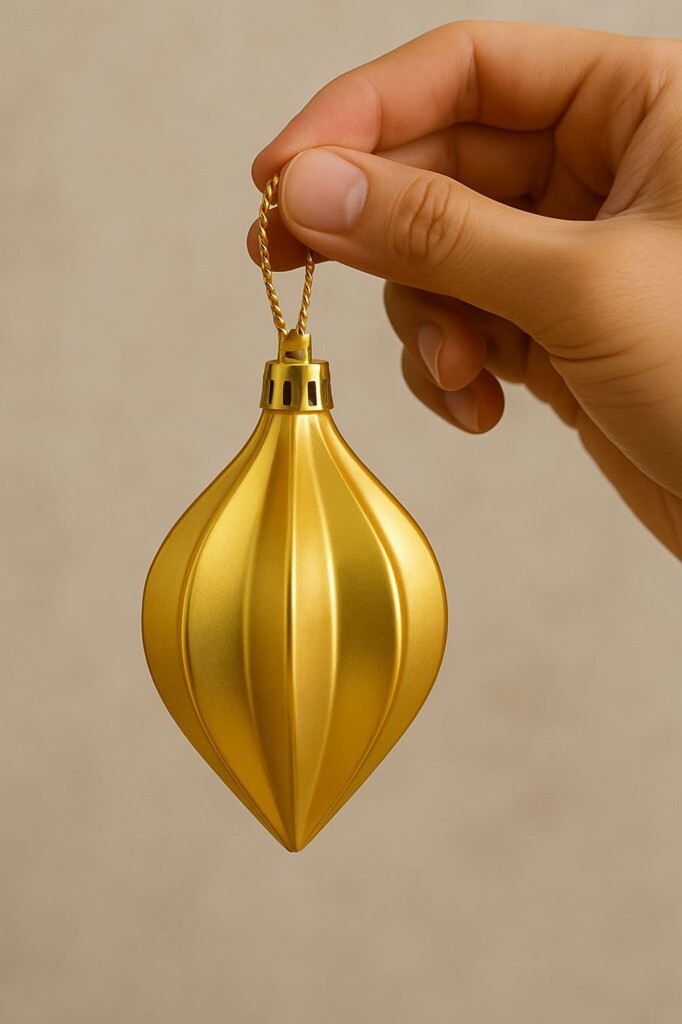 Beysüs Yılbaşı Çam Ağacı Süsü Parlak Gold Damla Cici Top 9 cm 6'lı - 7