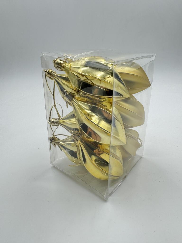 Beysüs Yılbaşı Çam Ağacı Süsü Parlak Gold Damla Cici Top 9 cm 6'lı - 10
