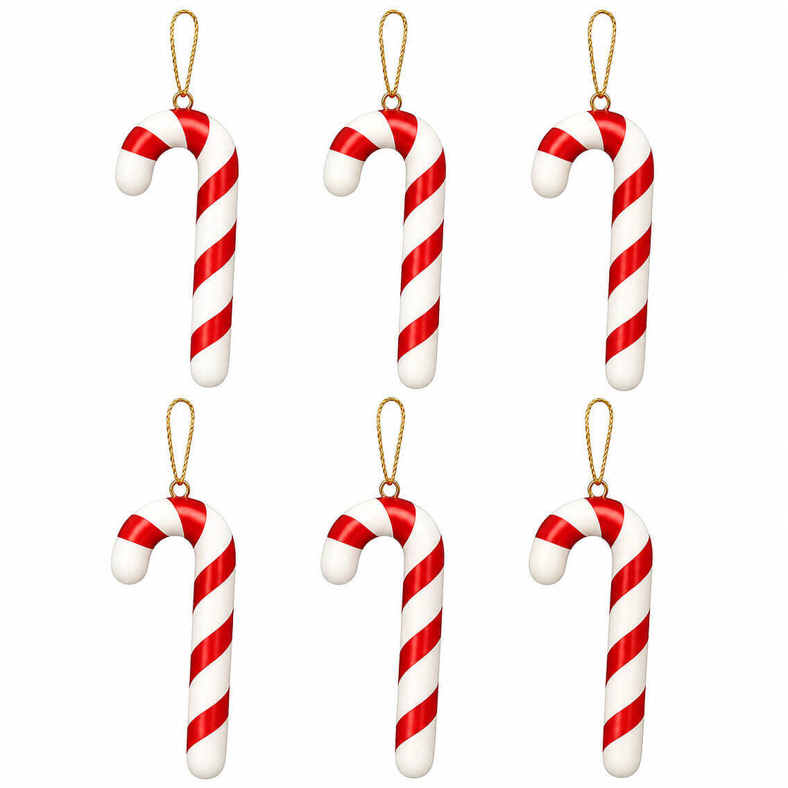 Yılbaşı Çam Ağacı Süsü Şeker Çubuğu 6 lı 9 cm - 2