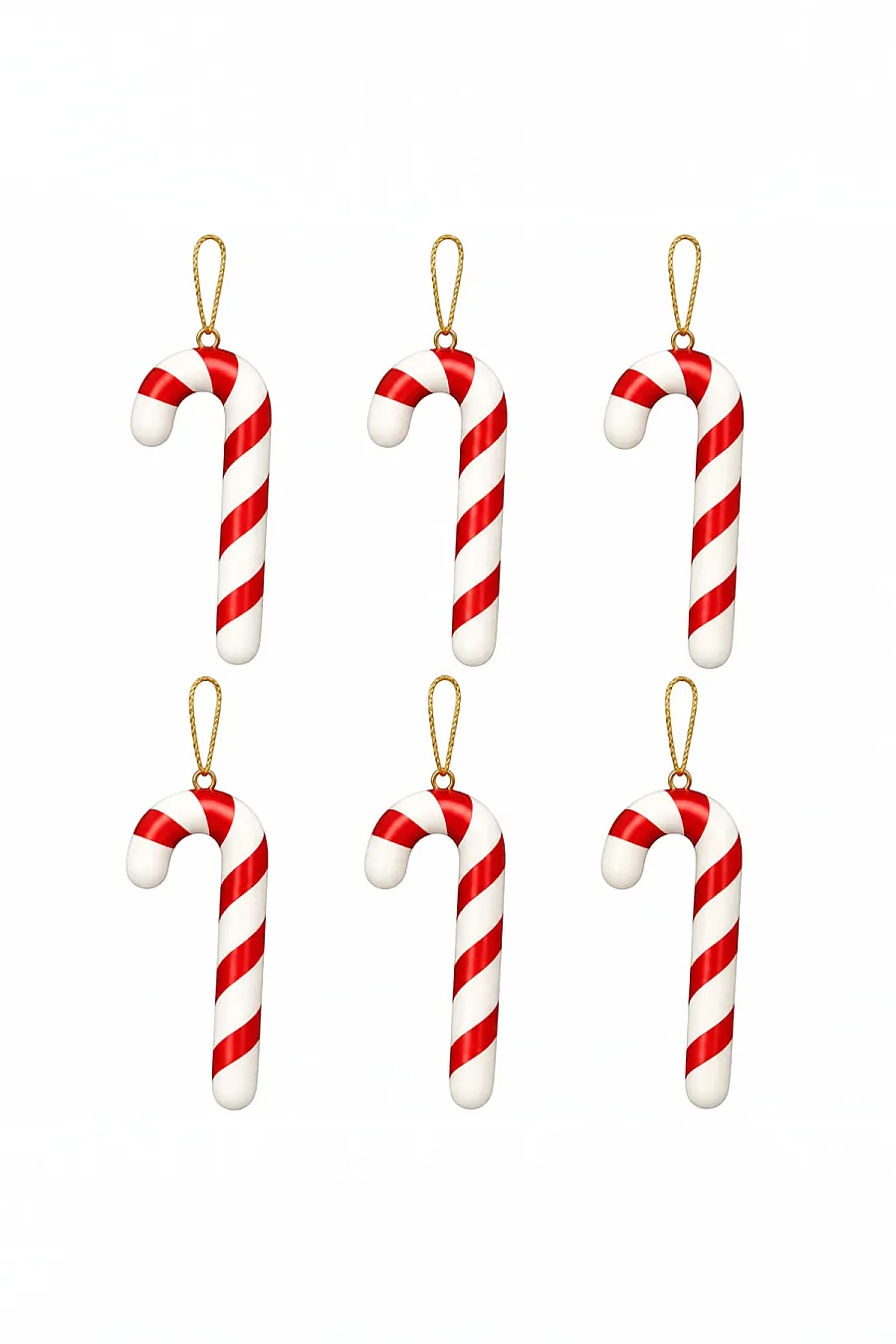 Yılbaşı Çam Ağacı Süsü Şeker Çubuğu 6 lı 9 cm - 5