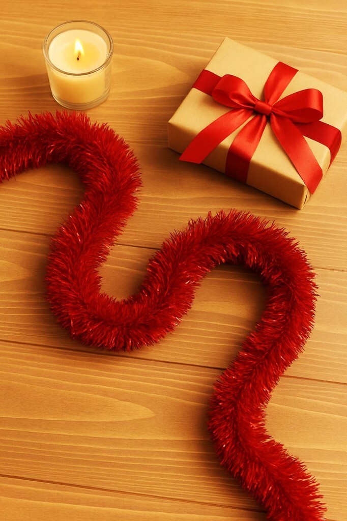 Beysüs Yılbaşı Çam Ağacı Süsü Sim 2 m Kırmızı - 2