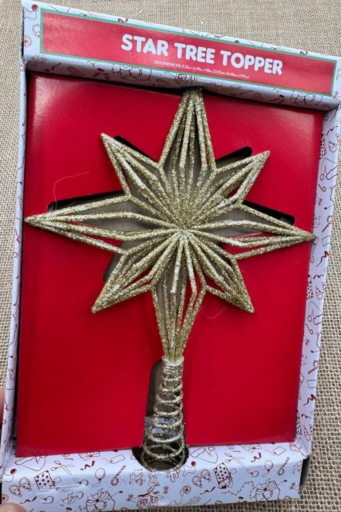 Beysüs Yılbaşı Çam Ağacı Süsü Tepe Yıldızı Kuzey Yıldızı Metal Gold 20 cm - 4