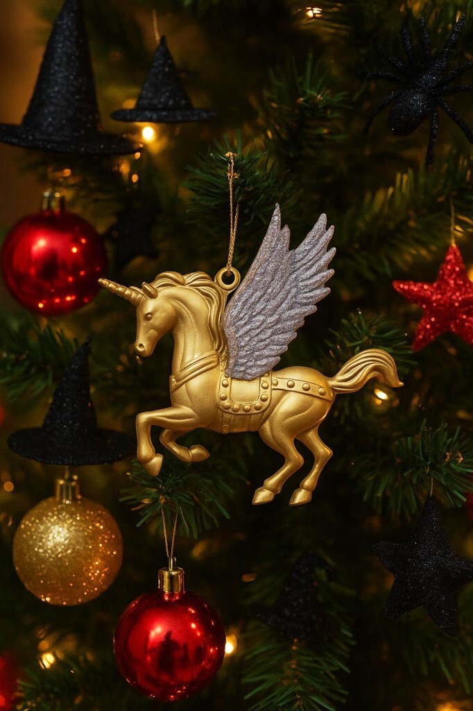 Beysüs Yılbaşı Çam Ağacı Süsü Unicorn Asma Süs Gold 10 cm - 1