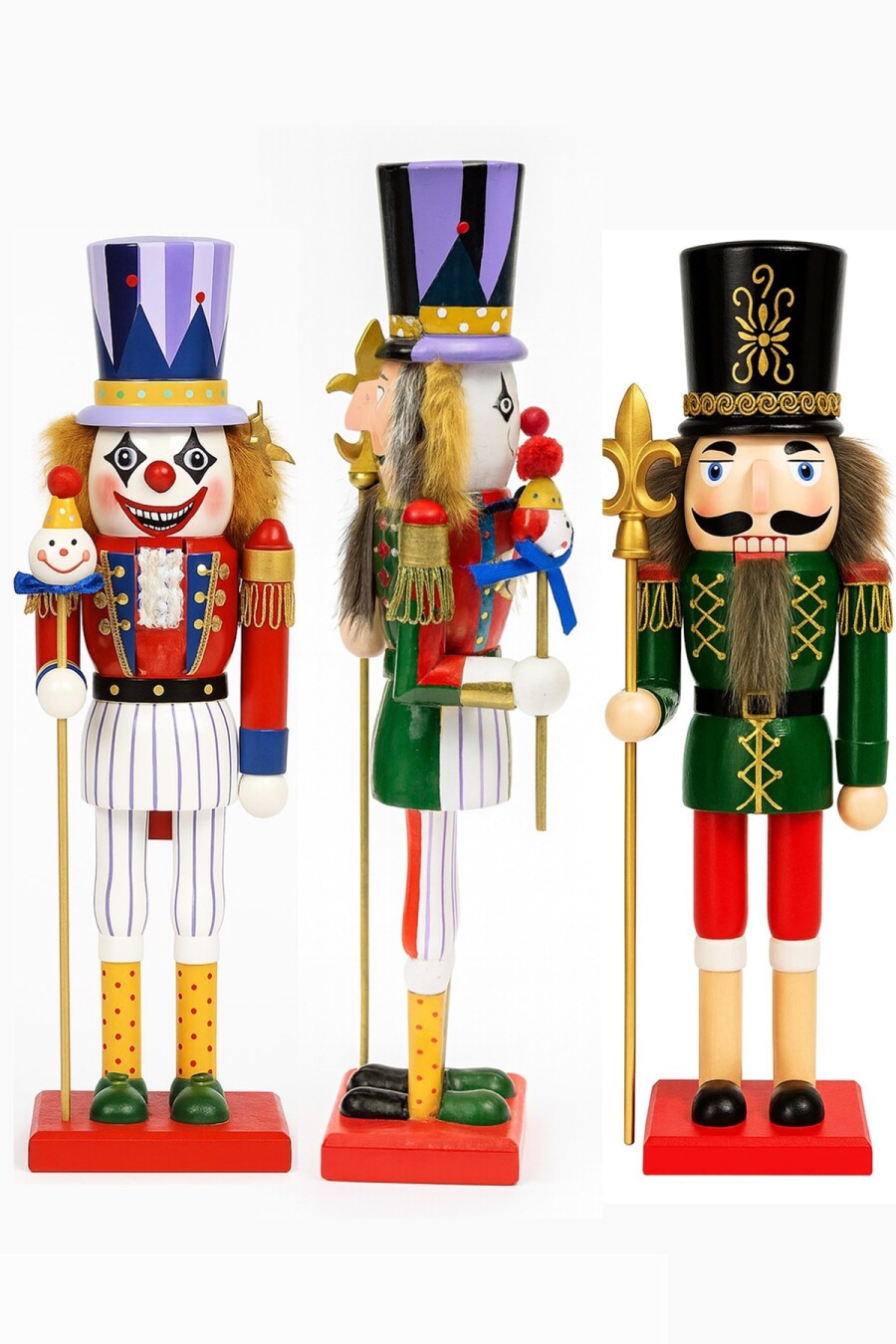 Beysüs Yılbaşı Çift Taraflı Joker & Asker Ahşap Fındıkkıran 38 cm - 1