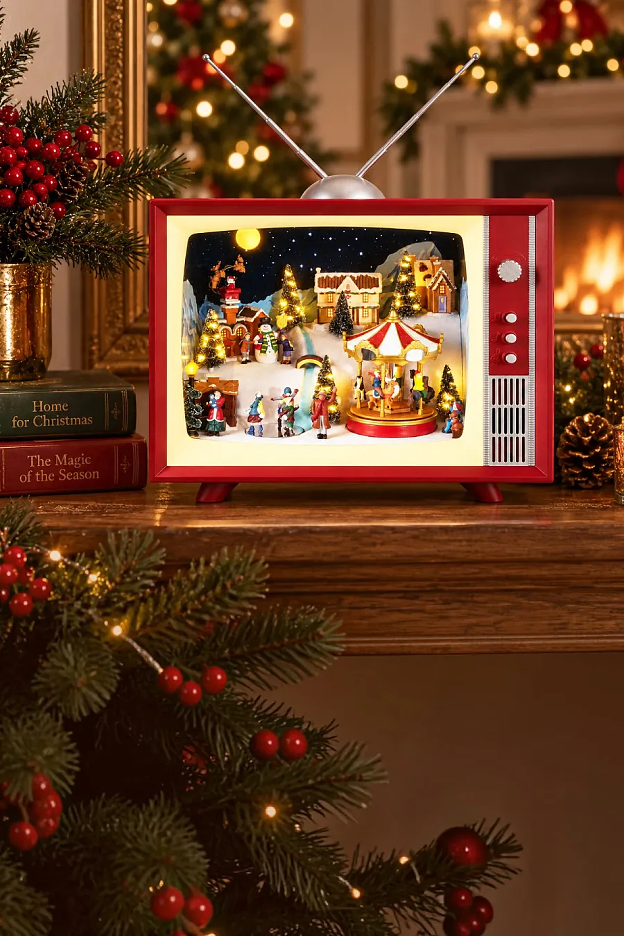 Yılbaşı Dekor Deluxe Vintage Televizyon - 3