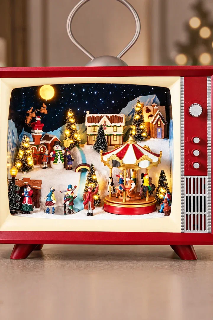 Yılbaşı Dekor Deluxe Vintage Televizyon - 6