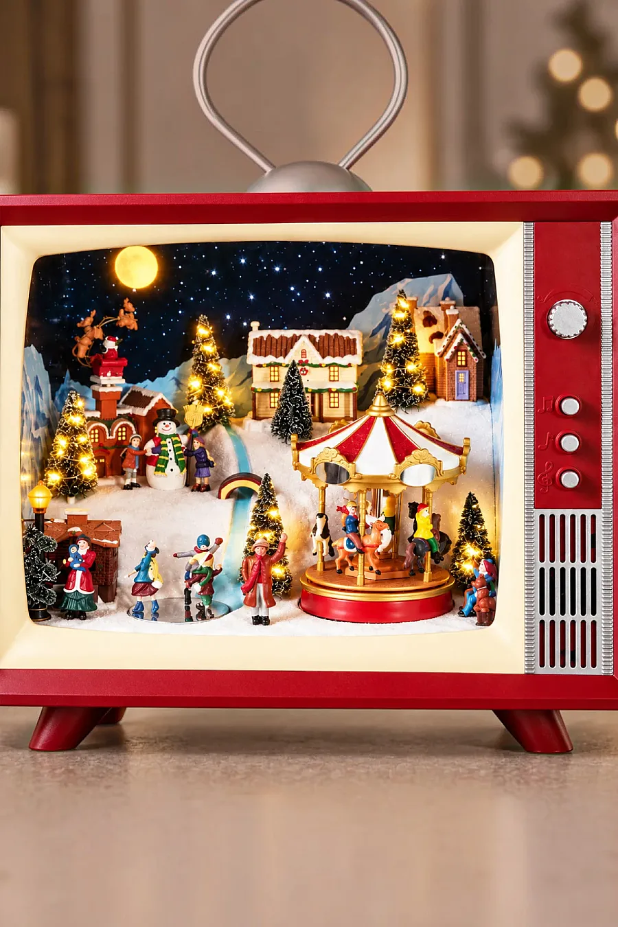Yılbaşı Dekor Deluxe Vintage Televizyon - 6