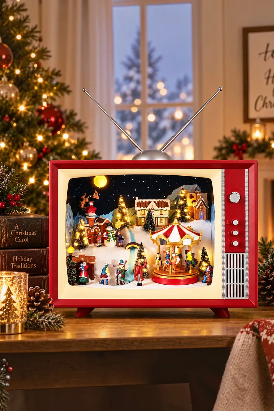 Yılbaşı Dekor Deluxe Vintage Televizyon - 2