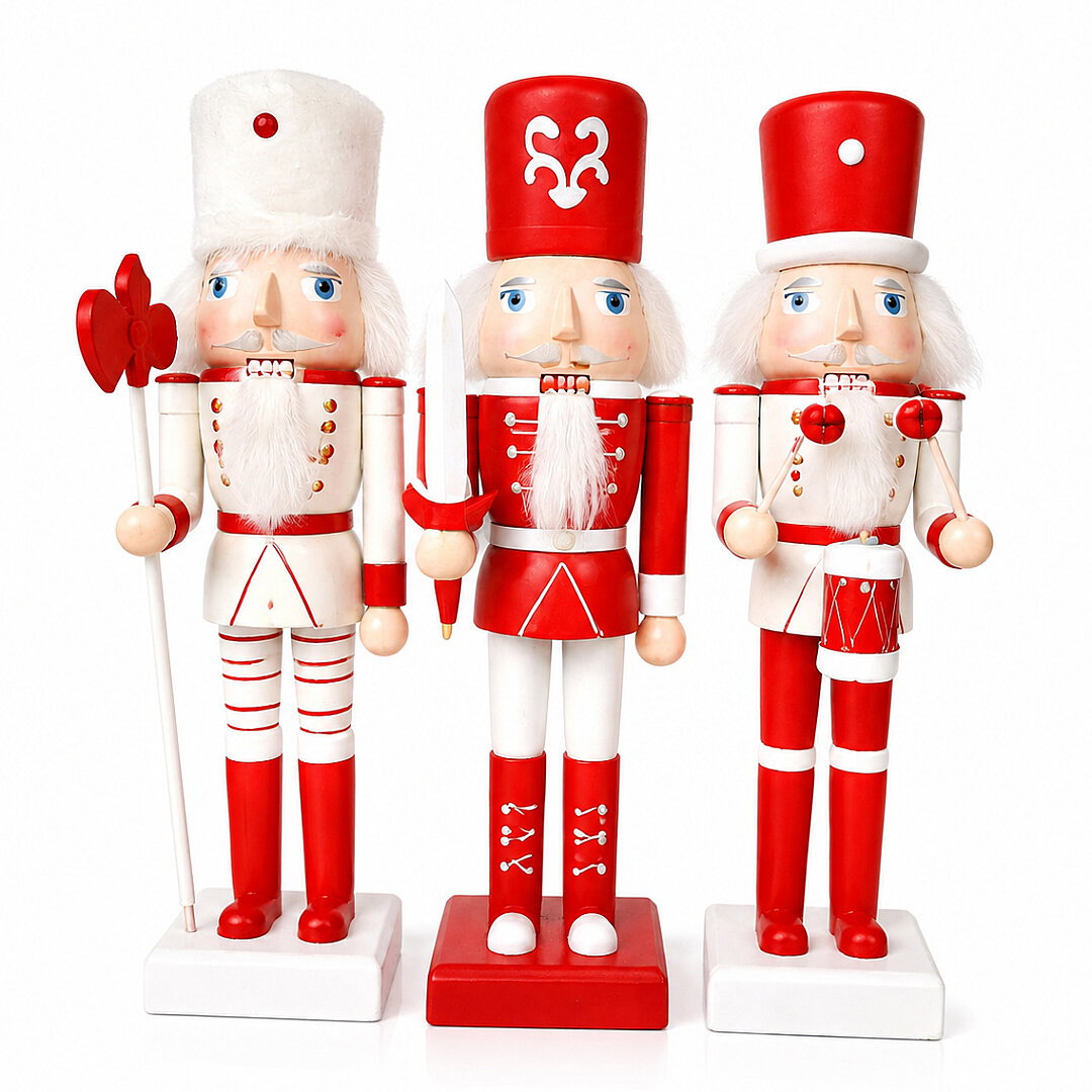 Beysüs Yılbaşı Dekor Orijinal Ahşap Fındıkkıran 3’lü Set 25 cm - 2