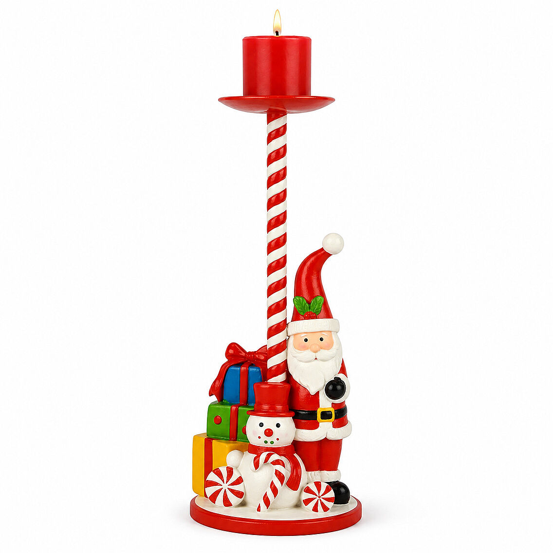 Yılbaşı Dekoratif Noel Baba Mumluk Şamdan 27 Cm - 2