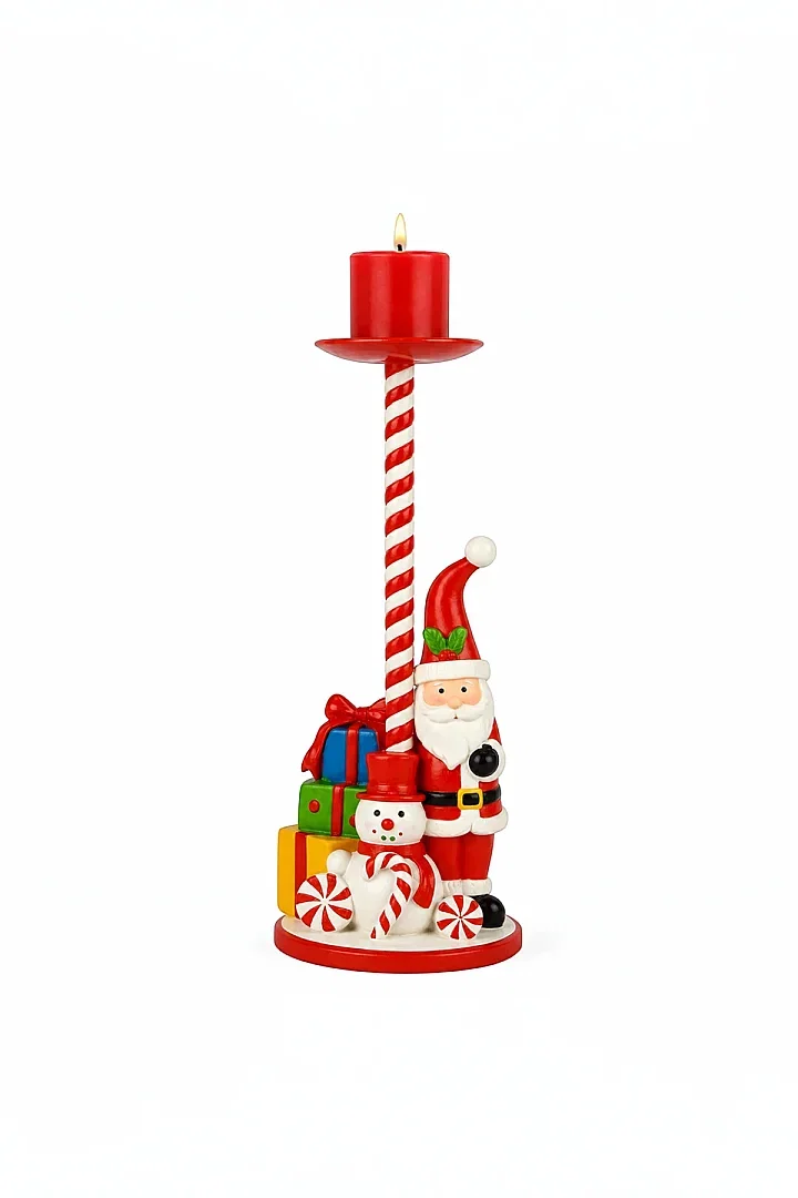 Yılbaşı Dekoratif Noel Baba Mumluk Şamdan 27 Cm - 5