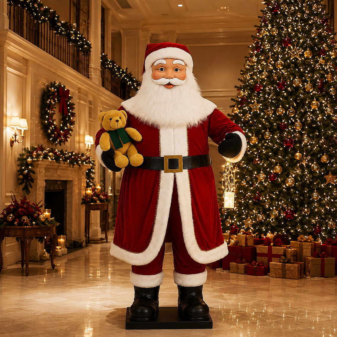 Beysüs Yılbaşı Dev Noel Baba Dekor 3 METRE Sensörlü Hareketli Dekoru - 1