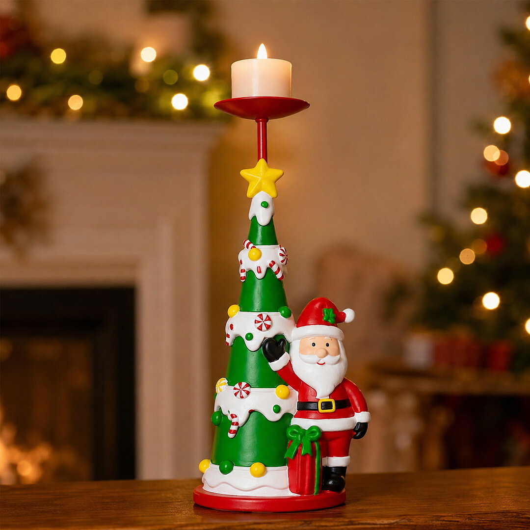 Beysüs Yılbaşı Şamdan Çam Ağacı Noel Baba Mumluk - 3