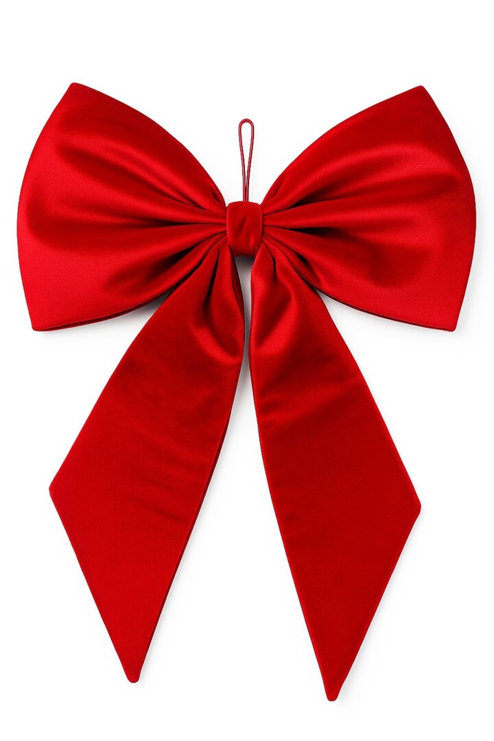 Beysüs Yılbaşı Süsü Lüks Büyük Kırmızı Fiyonk 70 cm - 2