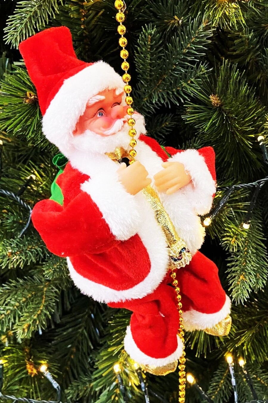 Beysüs Yılbaşı Süsü Tırmanan Noel Baba Müzikli Hareketli Zincirli Dekor - 2