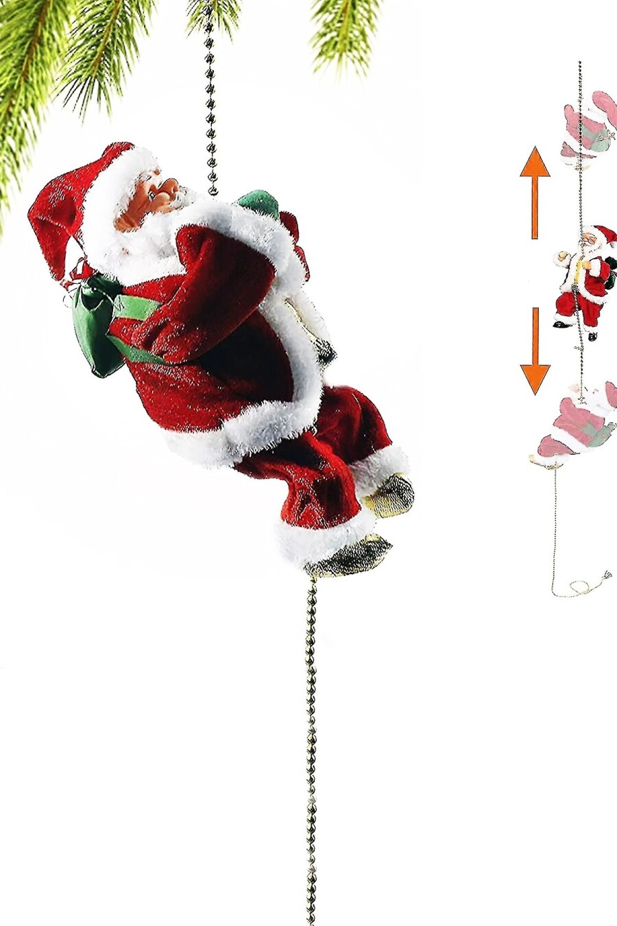Beysüs Yılbaşı Süsü Tırmanan Noel Baba Müzikli Hareketli Zincirli Dekor - 5