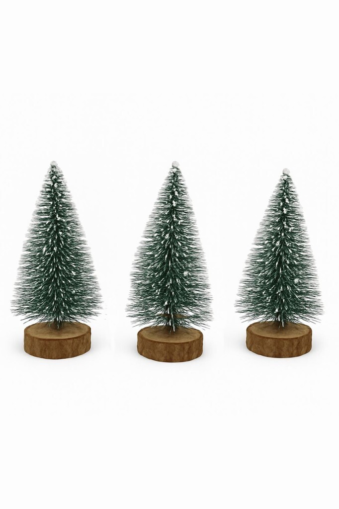 Beysüs Yılbaşı Ürünleri Dekoratif Masa Çamı 3 lü 10 cm - 2