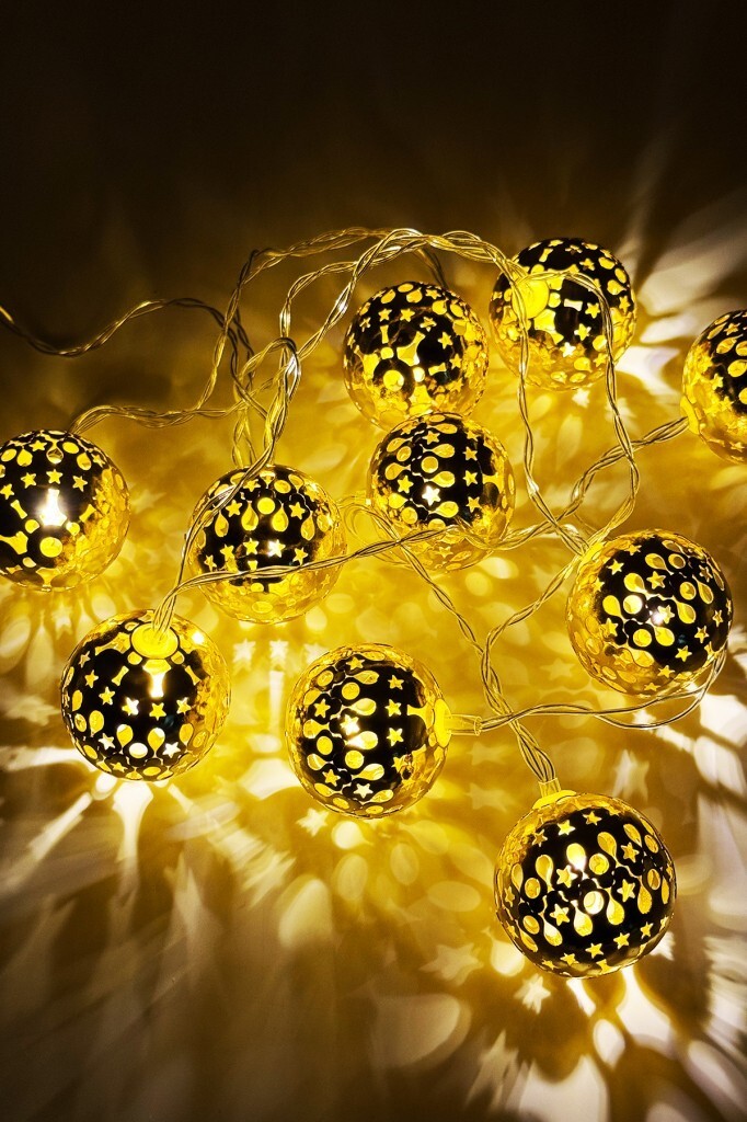 Beysüs Yuvarlak Top Model Metal Pilli Led Işık 2 Metre - 1