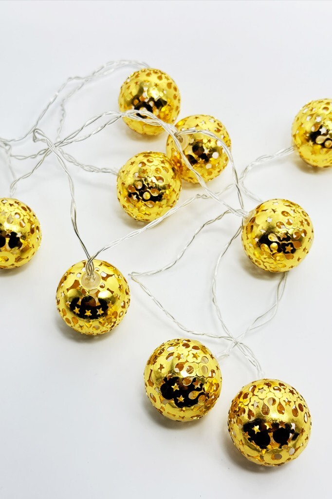 Beysüs Yuvarlak Top Model Metal Pilli Led Işık 2 Metre - 2