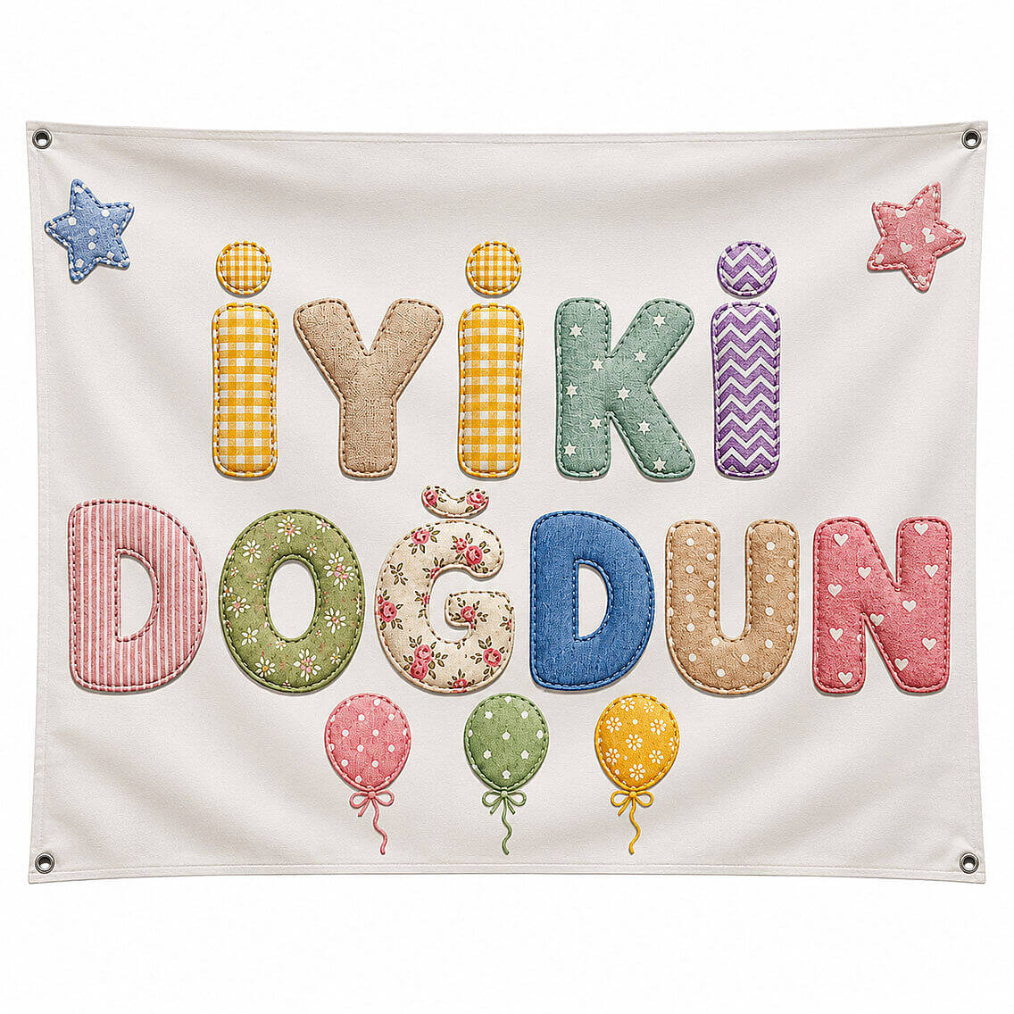 İyi ki Doğdun Kumaş Parti Posteri 100x150 cm - 1