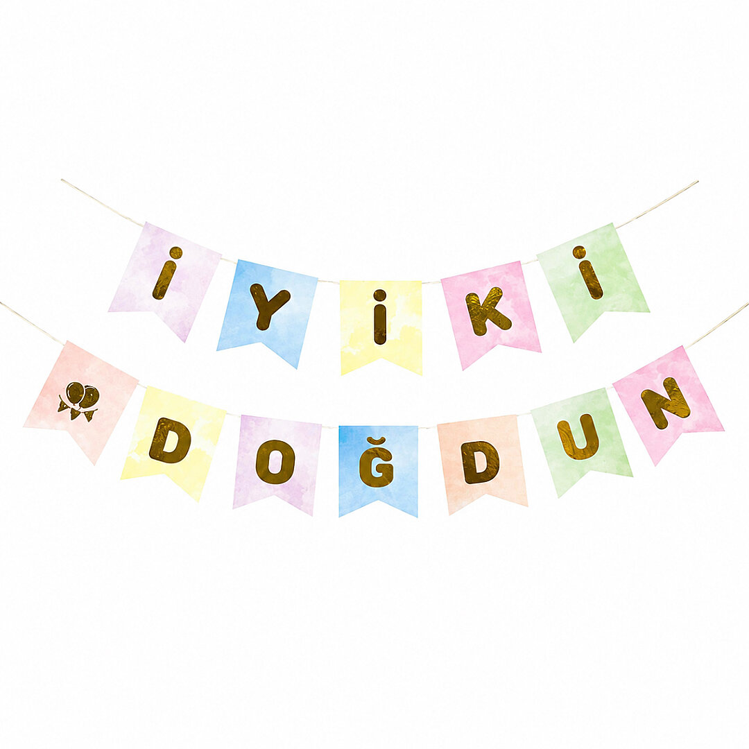 İyiki Doğdun Banner Makaron - Beysüs