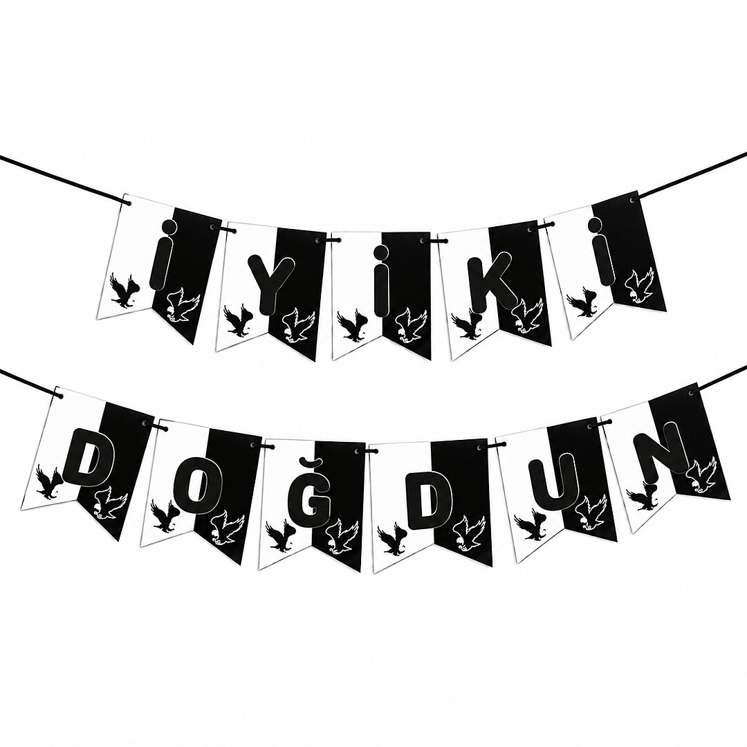 İyiki Doğdun Banner Siyah Beyaz - 1