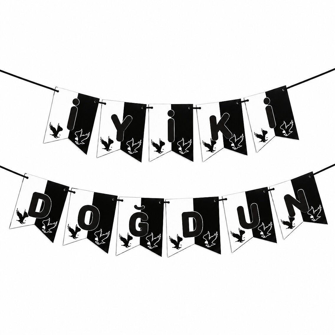 İyiki Doğdun Banner Siyah Beyaz - 1