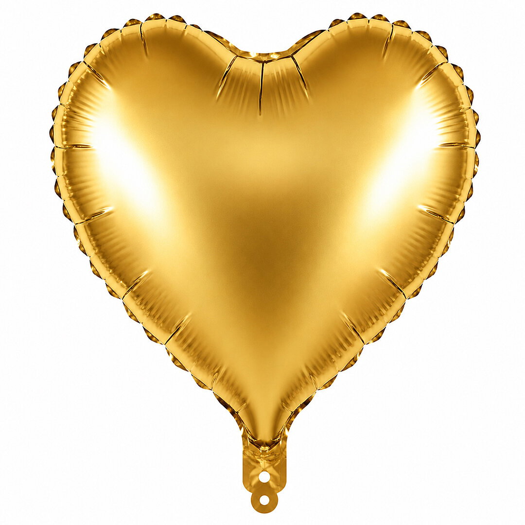 Kalp Folyo Balon Gold (18 inc) - Beysüs