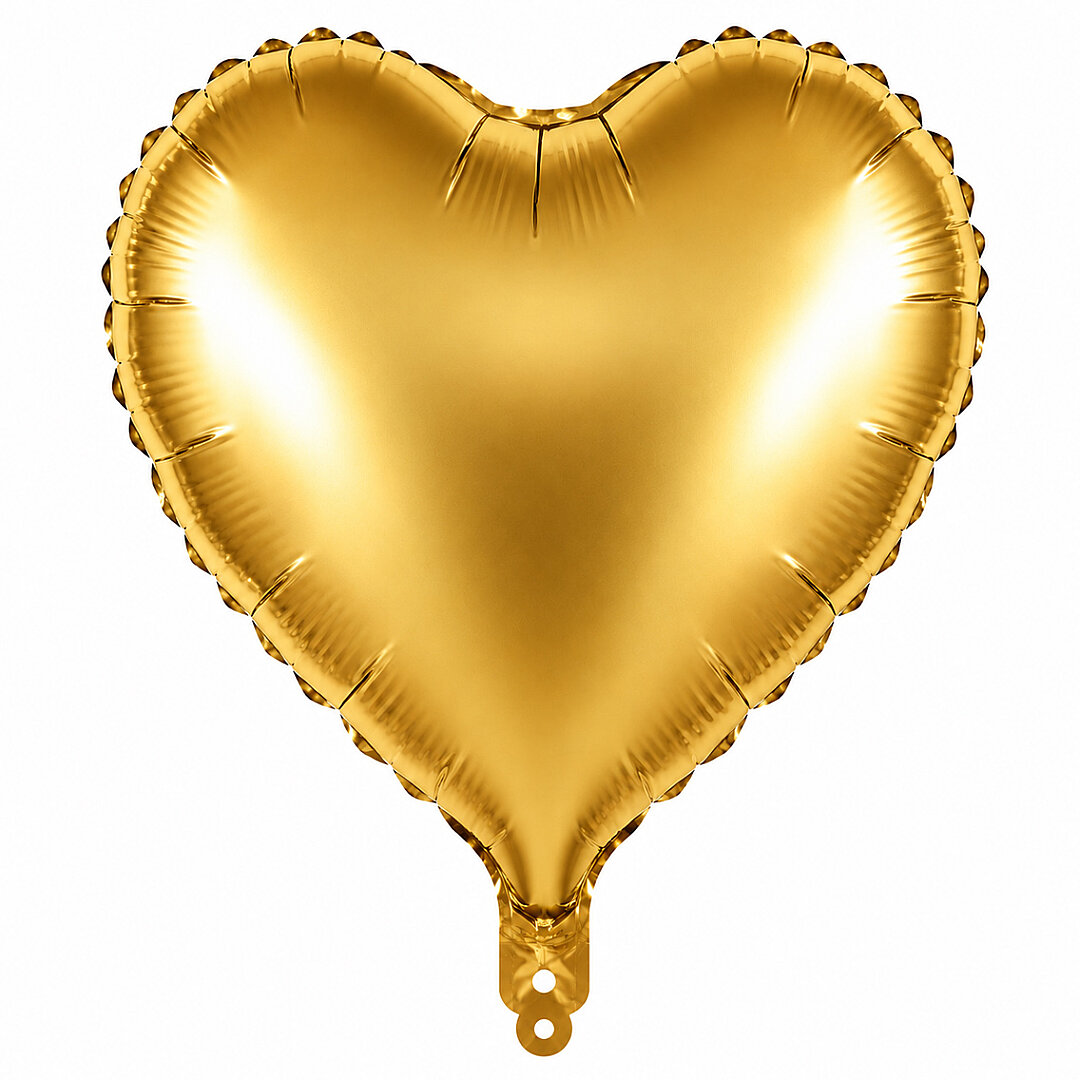 Kalp Folyo Balon Gold (18 inc) - 1