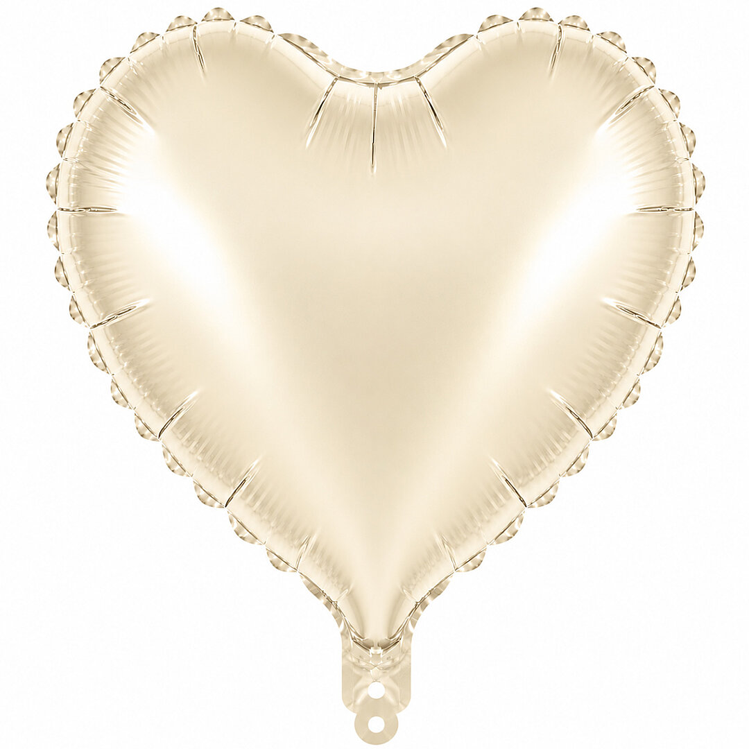 Kalp Folyo Balon Krem (18 inc) - 1