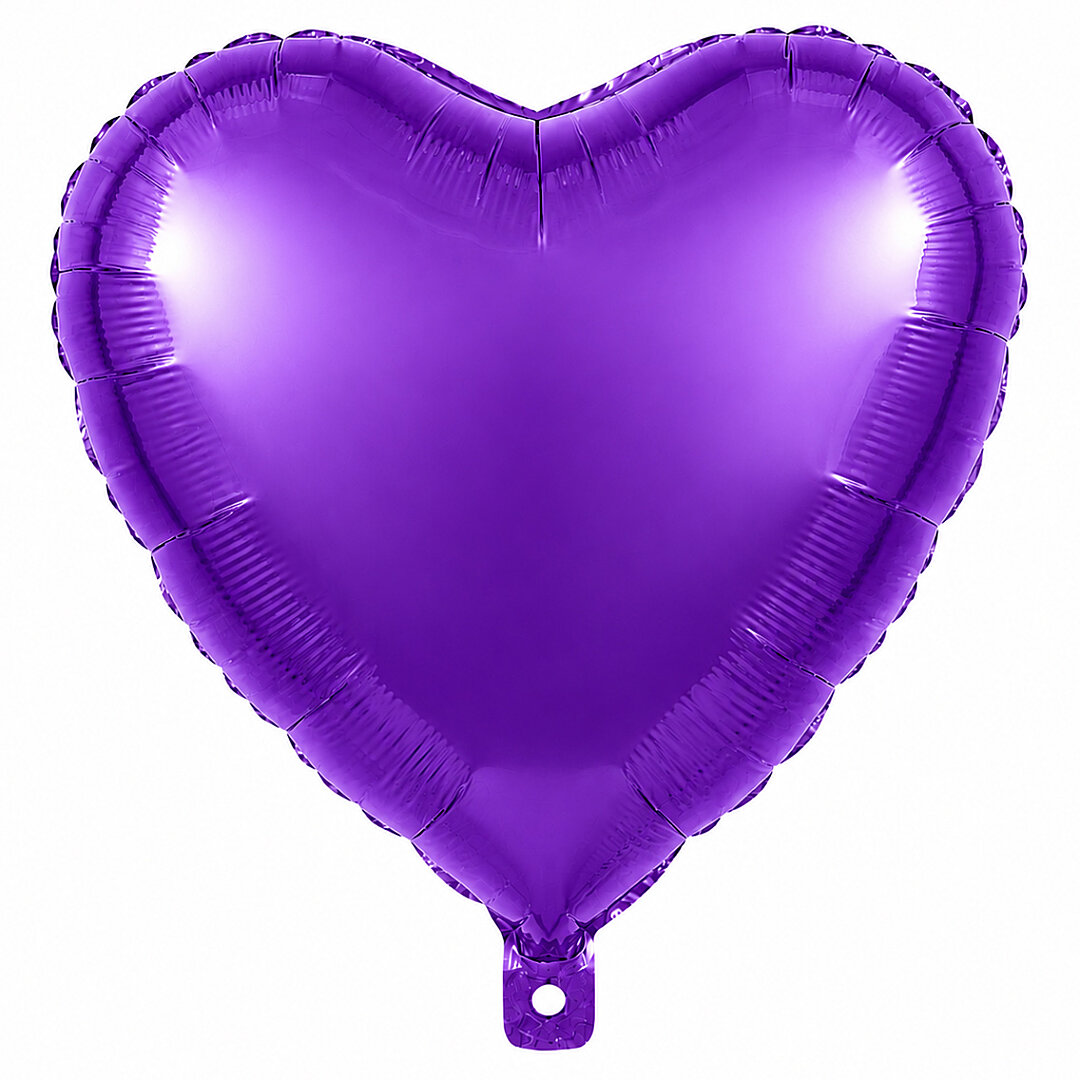 Kalp Folyo Balon Mor 24 inc - 1