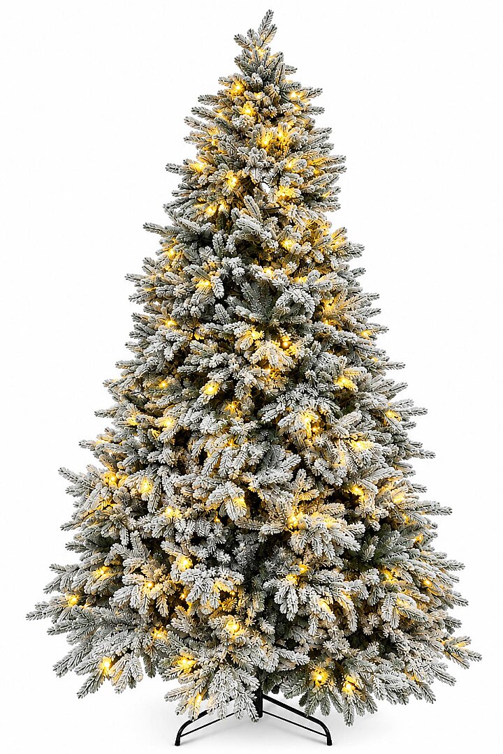 Karlı Kendinden Işıklı Yılbaşı Çam Ağacı 240 cm (2470 Dal) - Premium Seri - 3