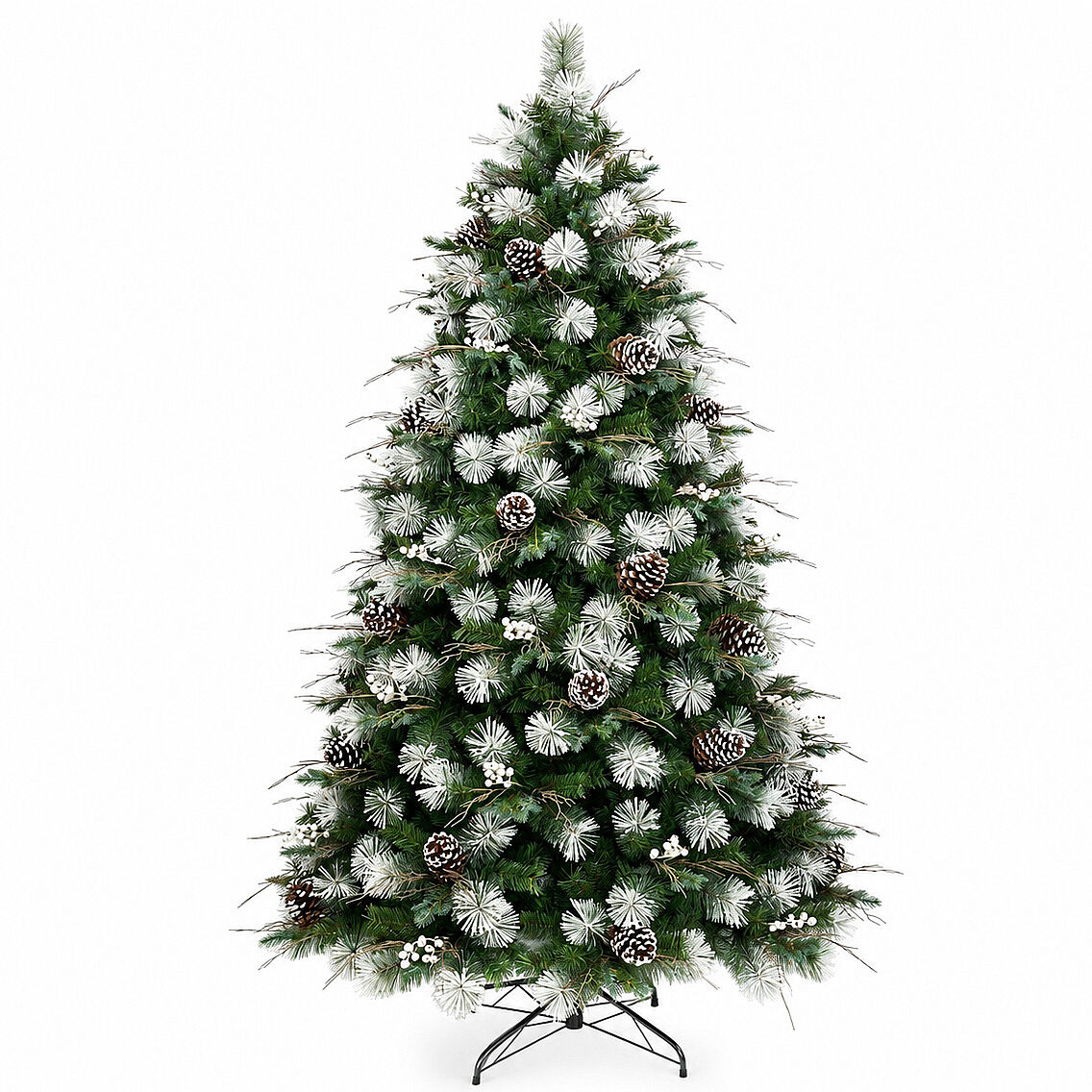 Karlı ve Kozalaklı Yılbaşı Çam Ağacı 240 cm (2450 Dal) - Premium Seri - 3