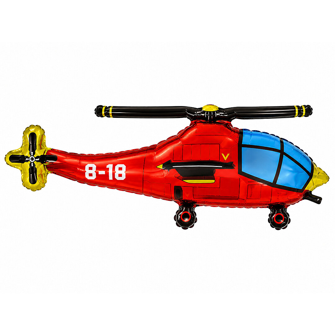 Kırmızı Helikopter Folyo Balon - 1