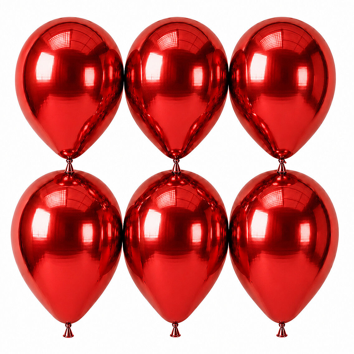 Kırmızı Renk Lateks krom Balon (30 cm) - 6 Adet - 1