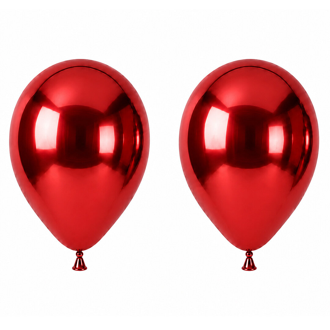 Kırmızı Renk Lateks krom Balon (45 cm) - 2 Adet - Beysüs