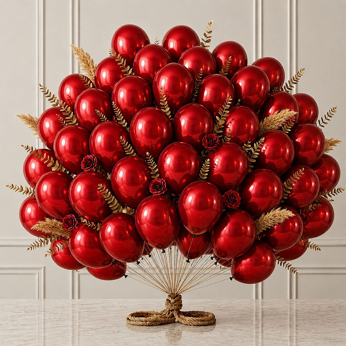 Kırmızı Renk Lateks Metalik Balon (30 cm) - 50 Adet - 1