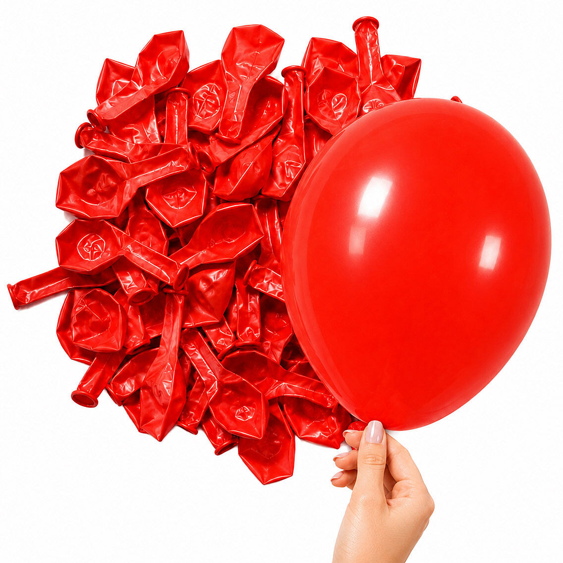 Kırmızı Renk Lateks Pastel Balon (13 cm) - 10 Adet - 2