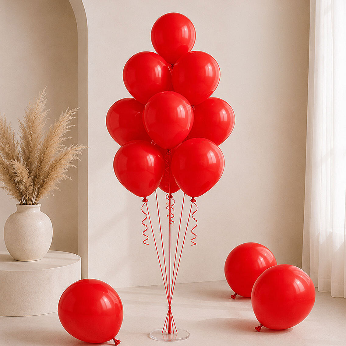 Kırmızı Renk Lateks Pastel Balon (30 cm) - 12 Adet - 2