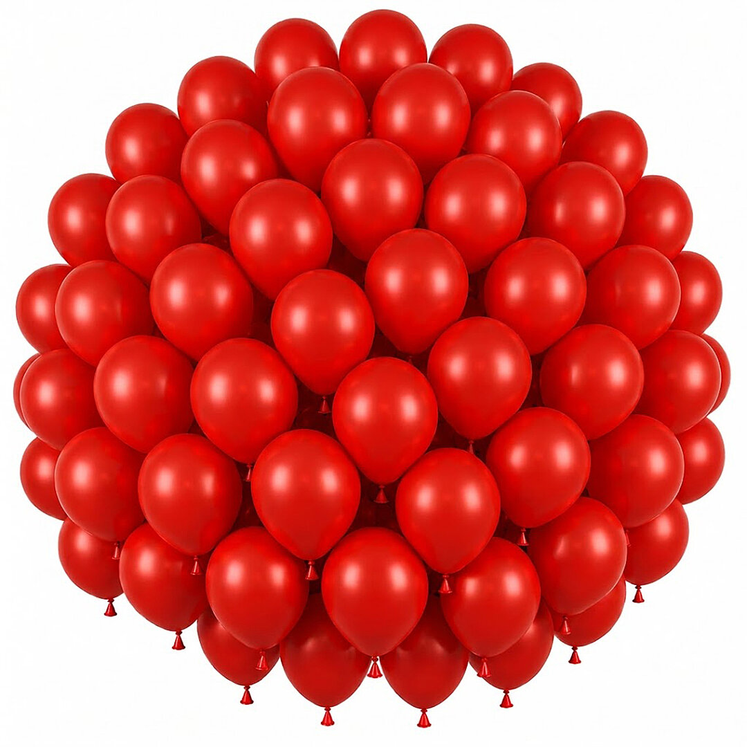 Kırmızı Renk Lateks Pastel Balon (30 cm) - 50 Adet - 1